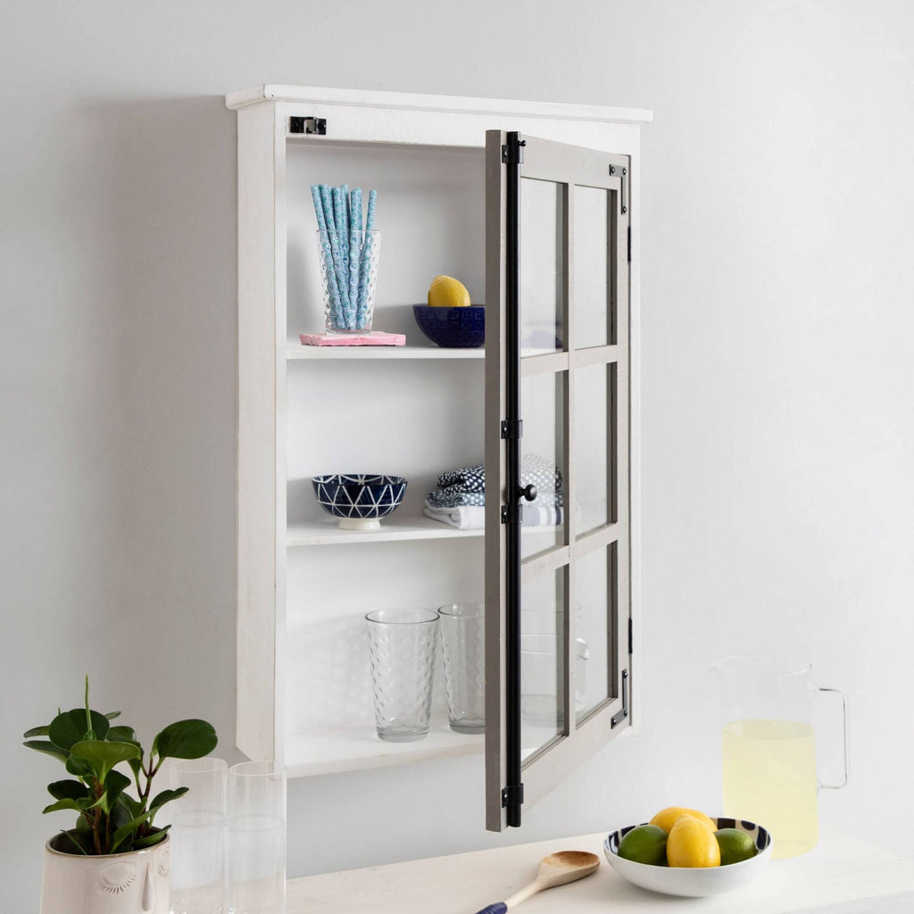 White/Gray Rustic Wall Cabinet M86928