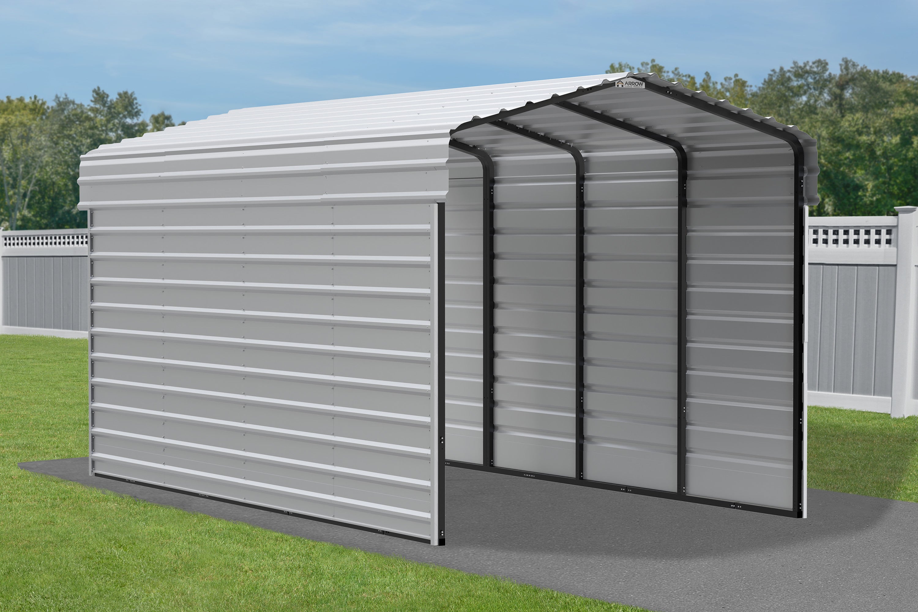 Galvanized Steel Carport Kit, 10' x 20' x 9' F33668