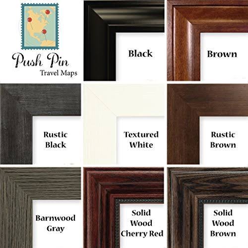 Rustic Brown Frame Travel Map with Pins G648322