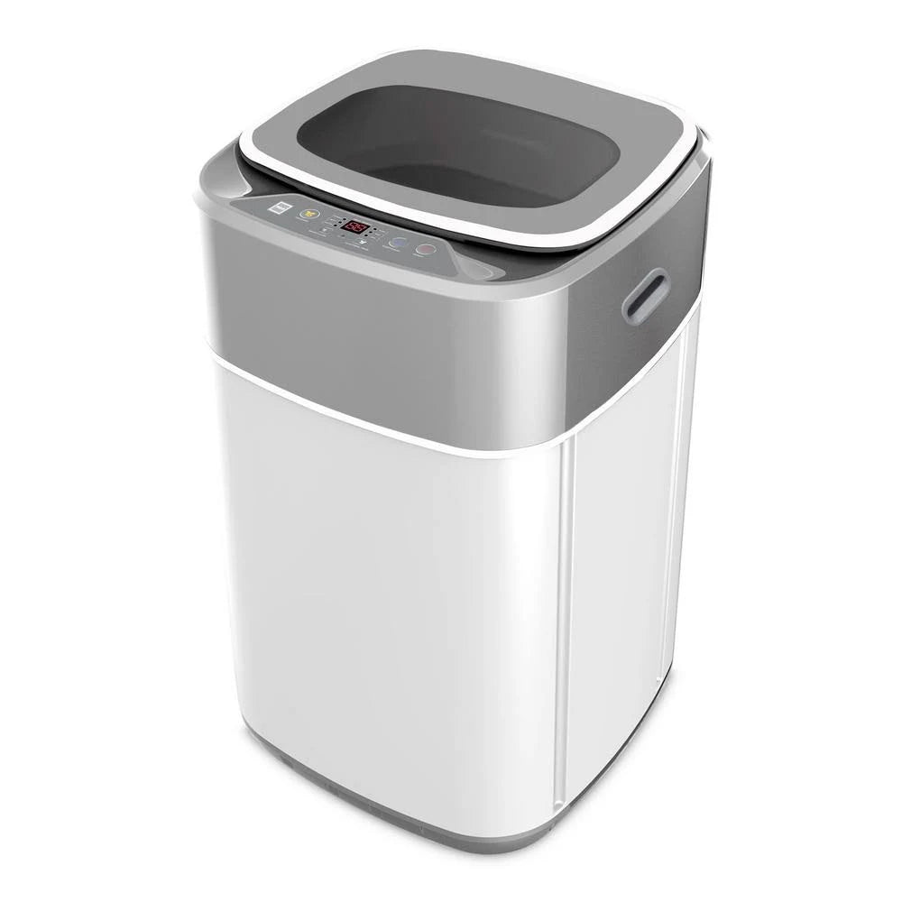 Grey Compact Top Loading Washing Machine with Stainless Steel Drum M379230