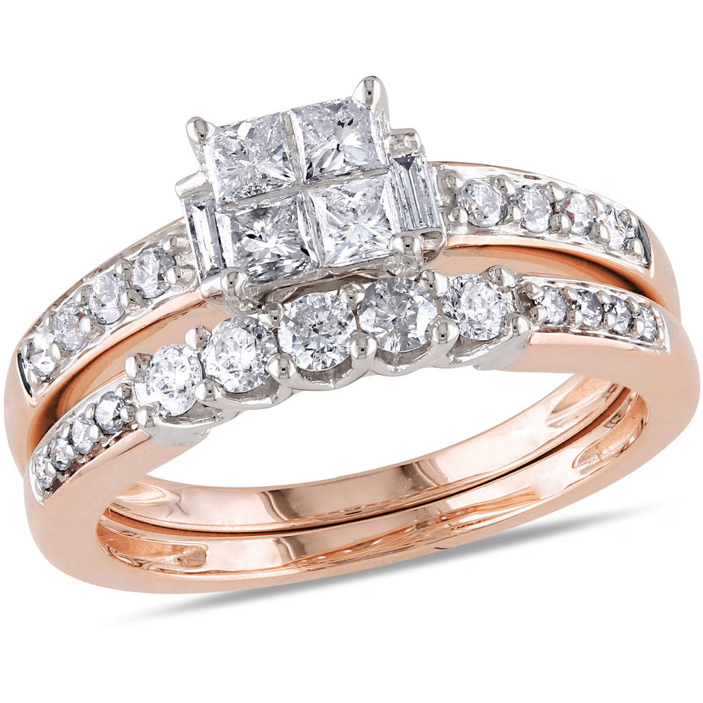 14kt Rose Gold Diamond Bridal Set J168