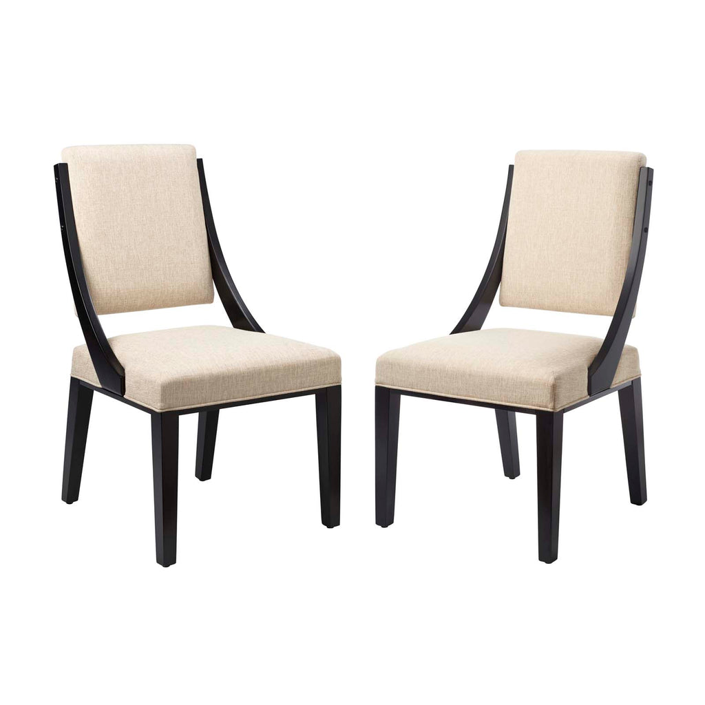 Beige Upholstered Fabric Dining Chairs, Set of 2 H797048
