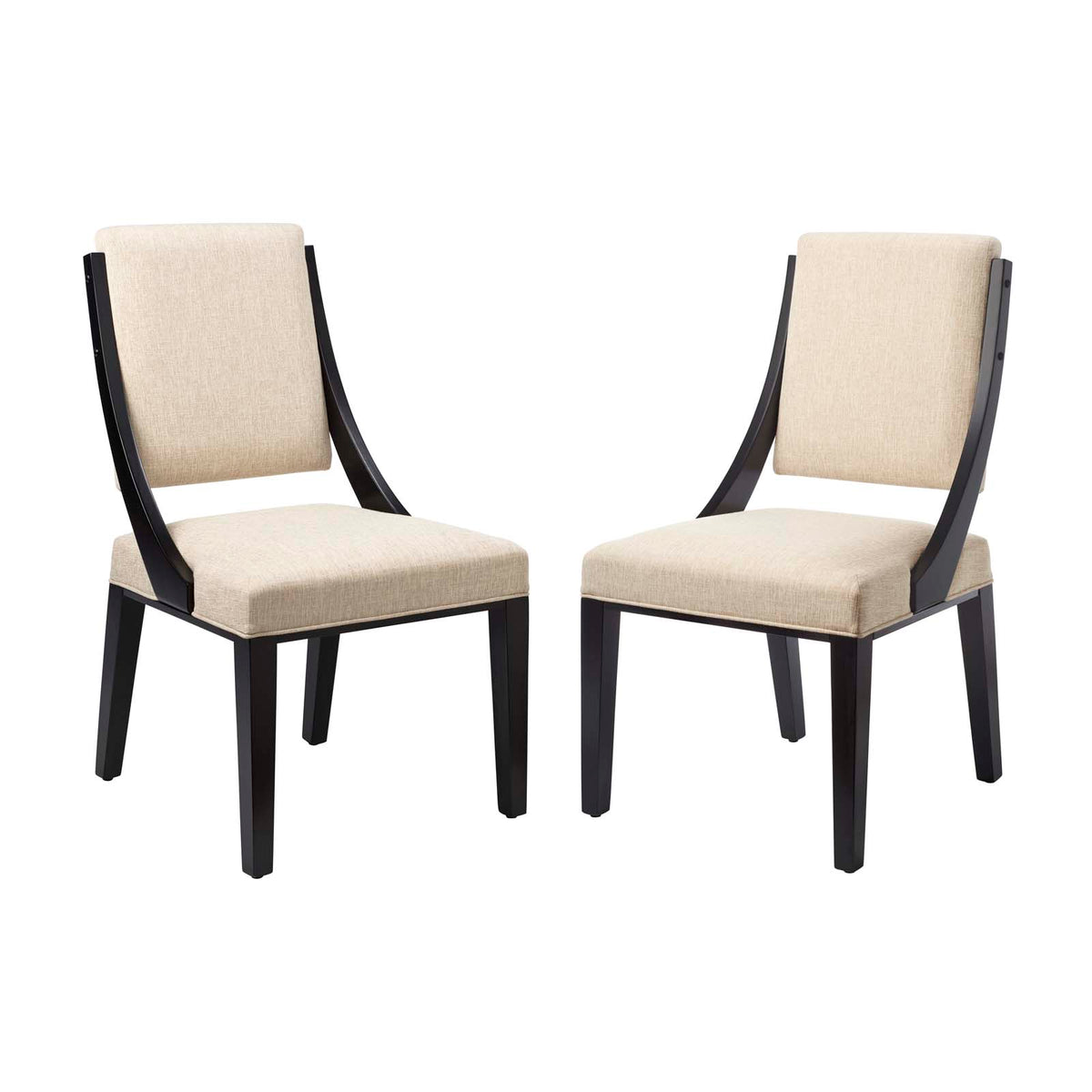 Beige Upholstered Fabric Dining Chairs, Set of 2 H797048