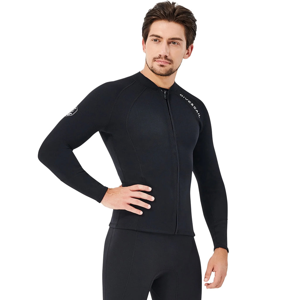 2mm Neoprene Front Zipper Wetsuits Jacket Long Sleeves L117788