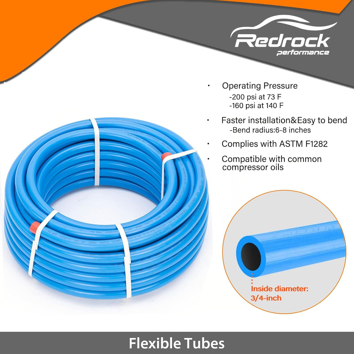 3/4" x 100ft HDPE Aluminum Compressed Air Piping System J54862