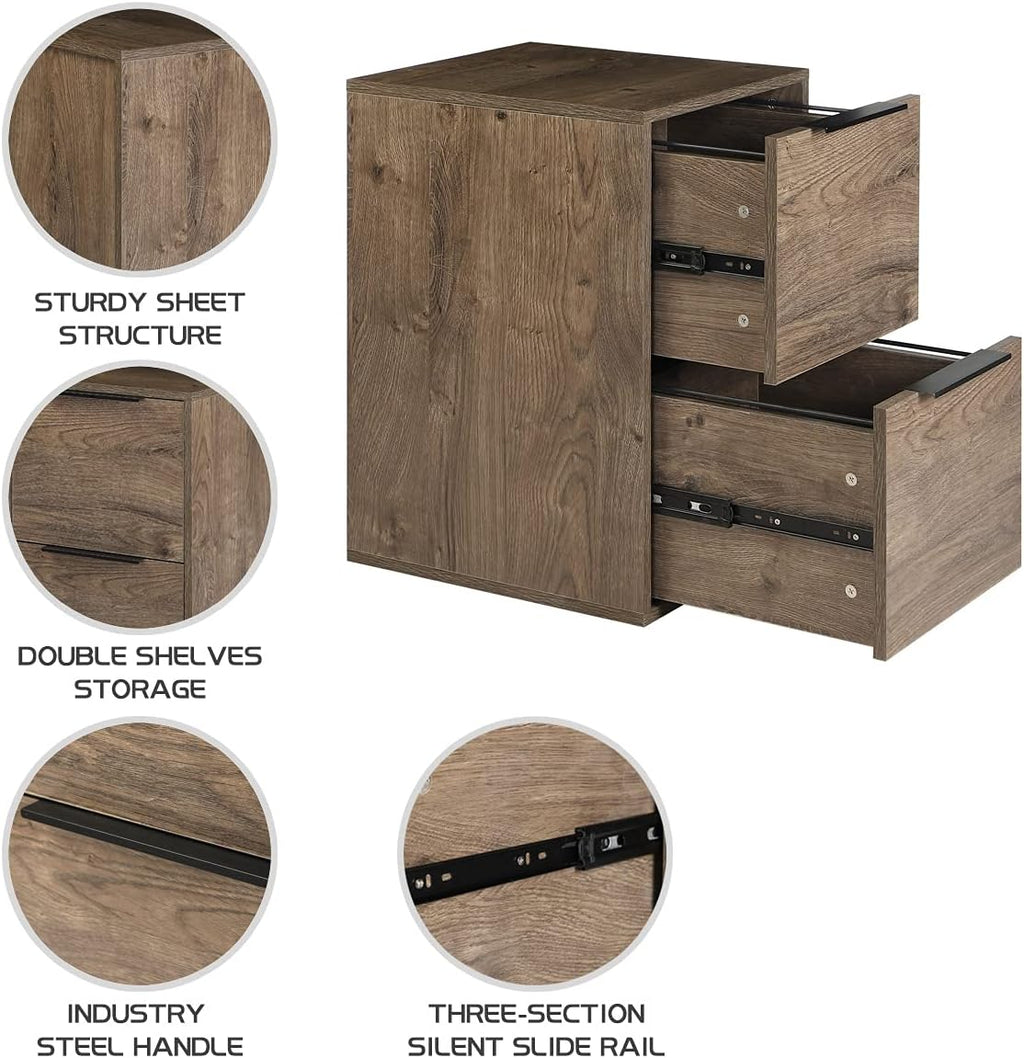 Wood 2 Drawers File Cabinet X26978