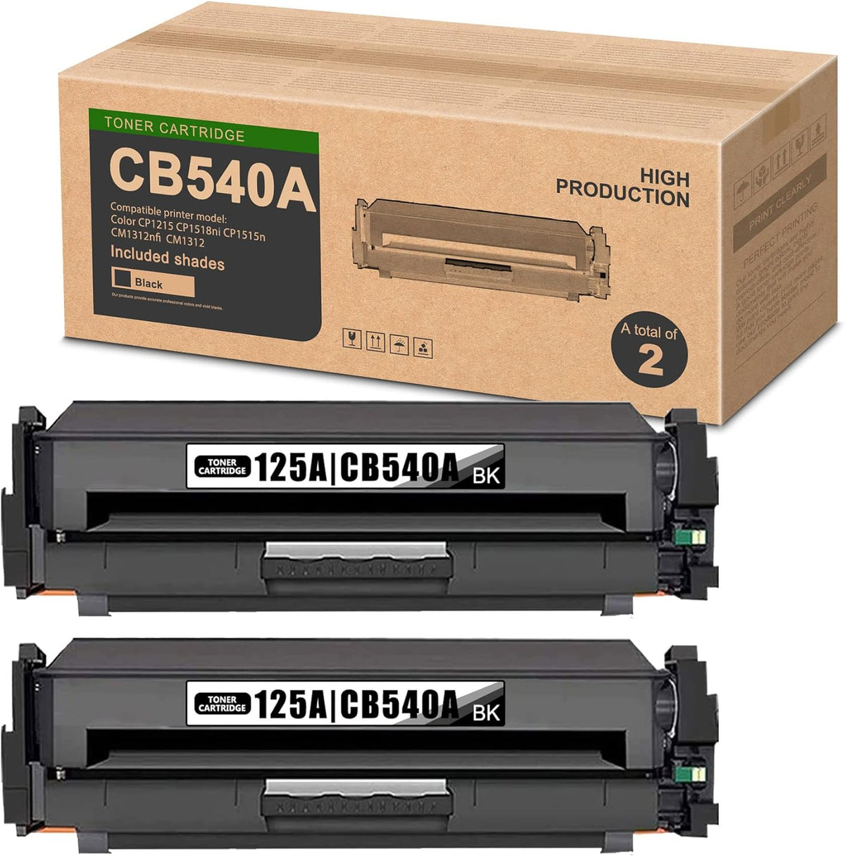 2-Black Remanufactured Toner Cartridge for HP Printer J9801