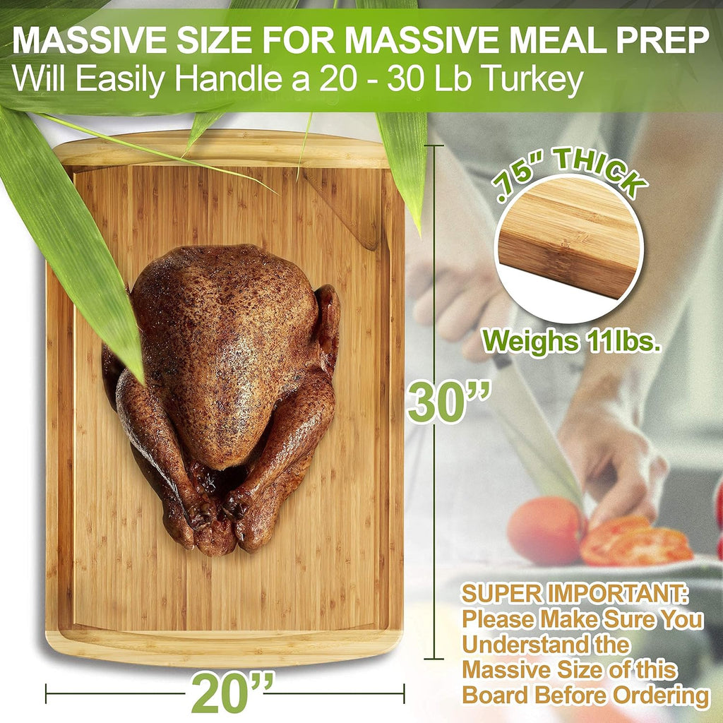 Bamboo Cutting Board with Handles and Juice Groove, Pack of 2 M241587