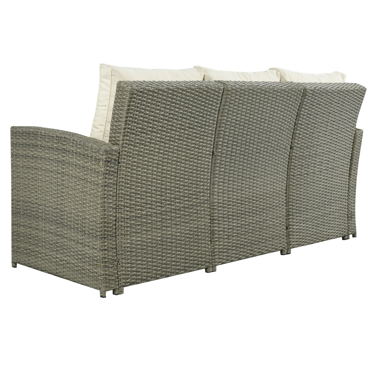 5 Piece Rattan Sectional Seating Group with Cushions and Table W449907