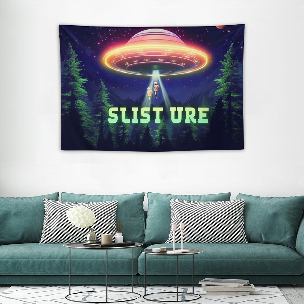 Funny UFO Tapestry Wall Hanging Q68180