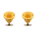 Tulip Yellow Velvet Swivel Accent Chair (Set of 2) J721905