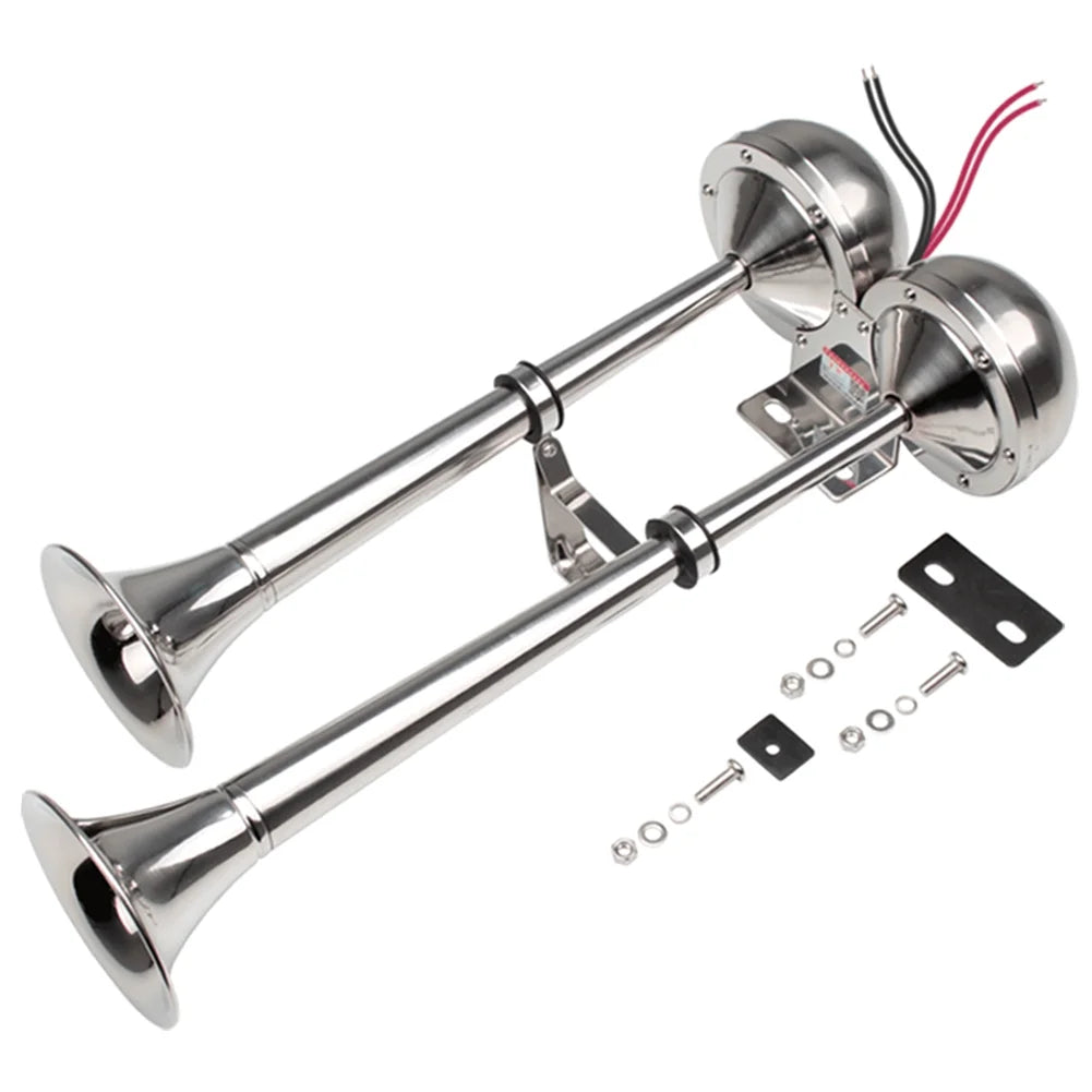 Waterproof Stainless Steel Dual Trumpet Electric Boat Horn B336