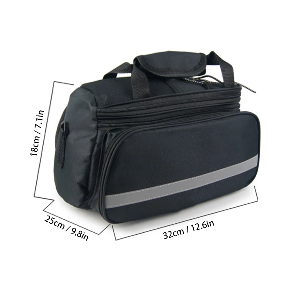 Rear Seat Bag Expandable MTB Bike Rack Bag with Rain Cover E414