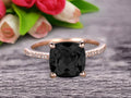 10K Rose Gold Black Diamond Moissanite Engagement Ring T308
