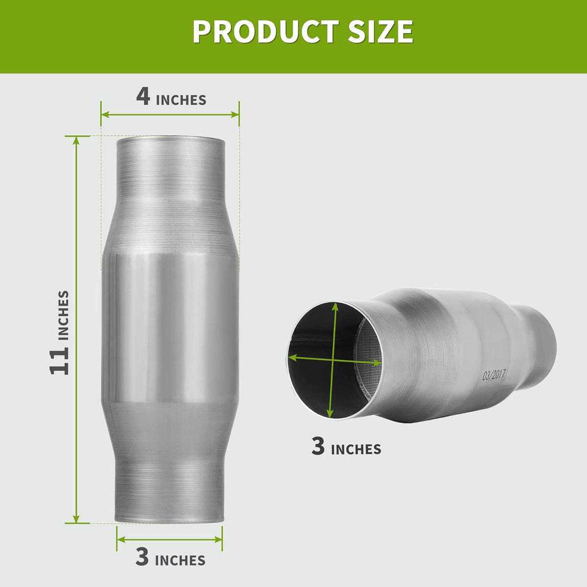 3" Inlet/Outlet Universal Fit Catalytic Converter Pack of 2 Q2331