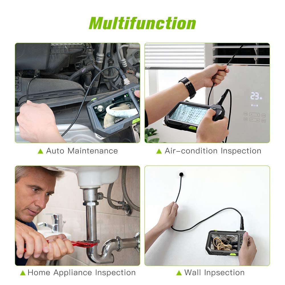 5-Inch IPS Monitor Industrial Borescope with 9.8FT Gooseneck Probe F292716