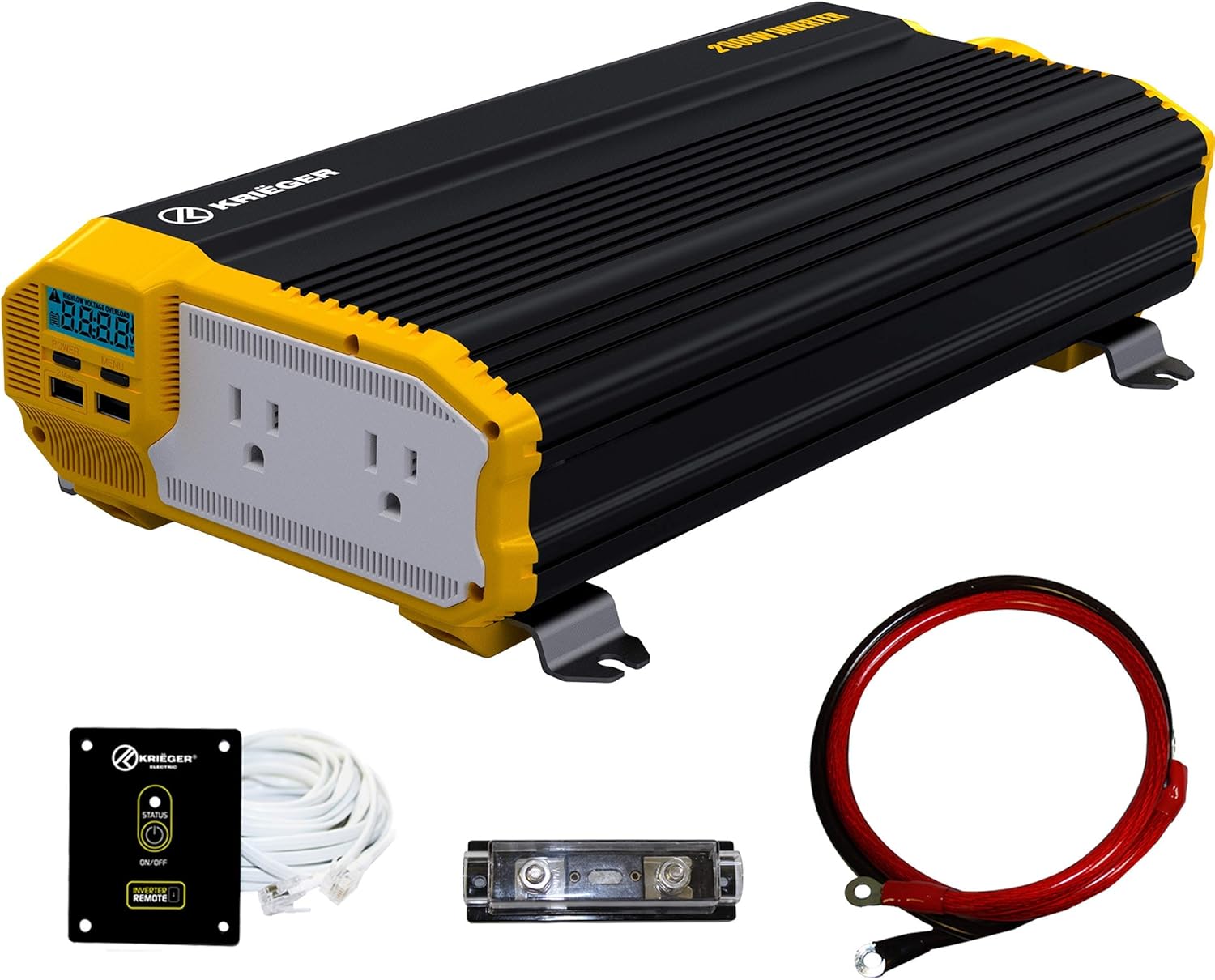 2000 Watts Power Inverter 12V to 110V Modified Sine Wave Car Inverter with Dual 110 Volt AC Outlets U46264