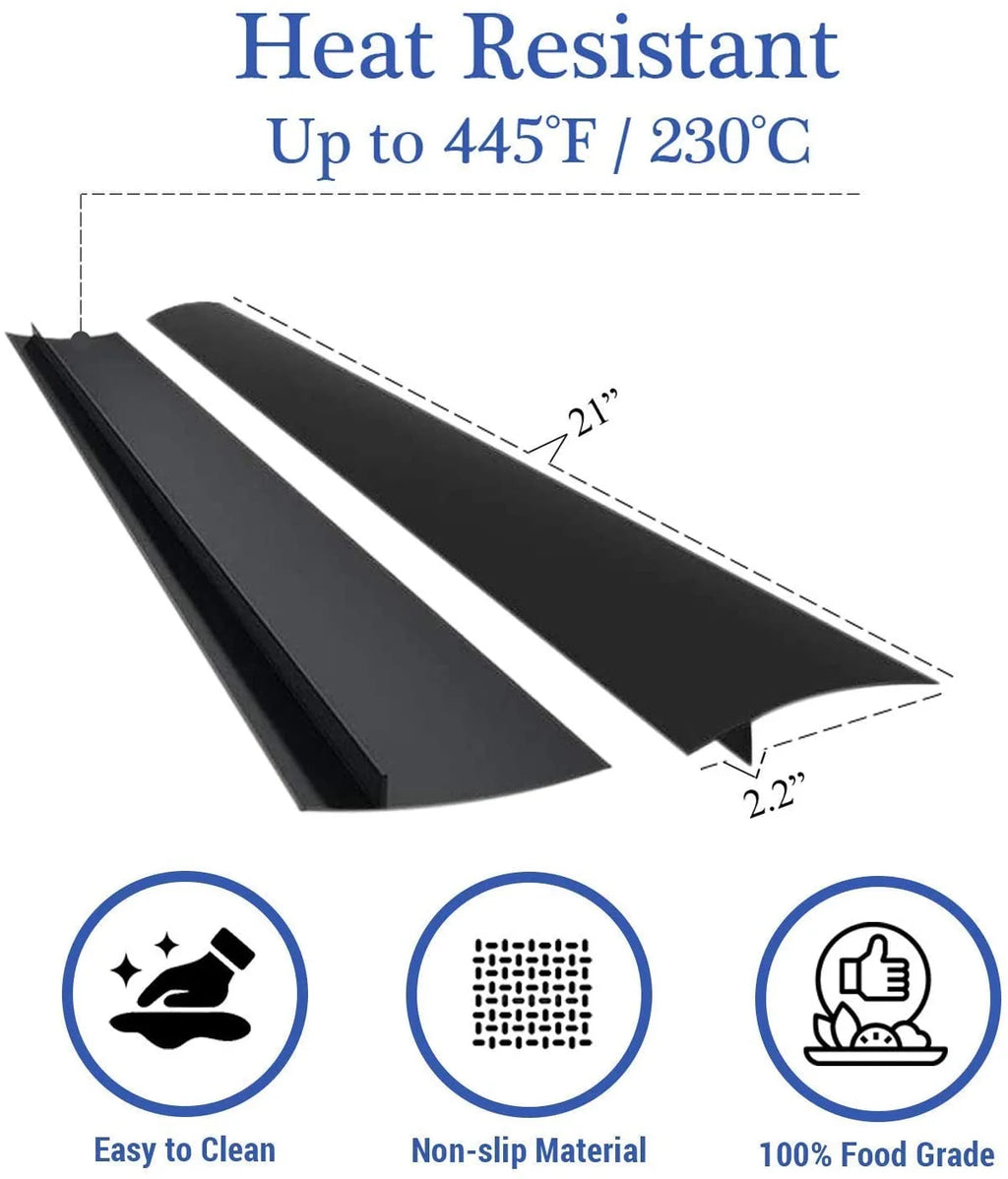 Silicone Stove Gap Covers (2 Pack, 21 Inches, Black) N772