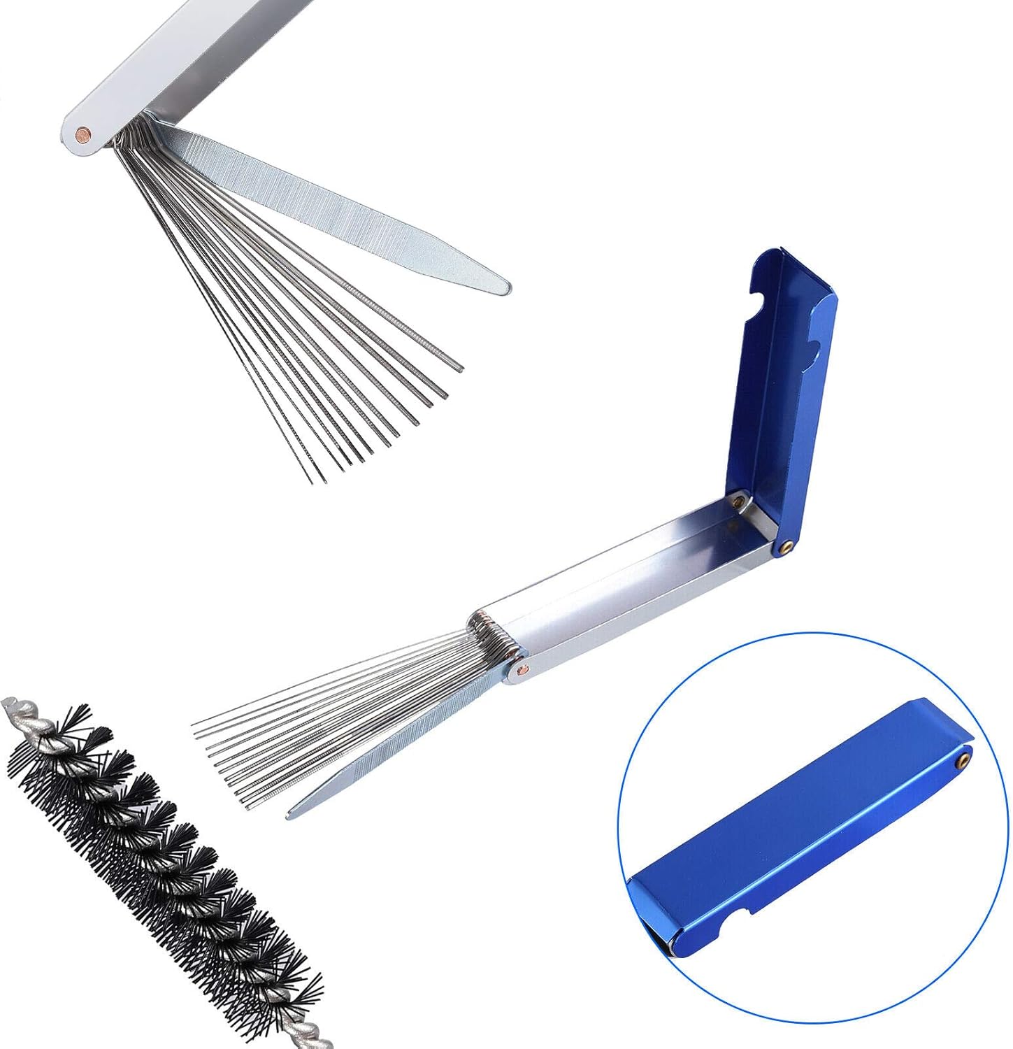 13 Wires Carburetor Jet Cleaning Tool Kit with 10 Cleaning Needles 5 Brushes F4069
