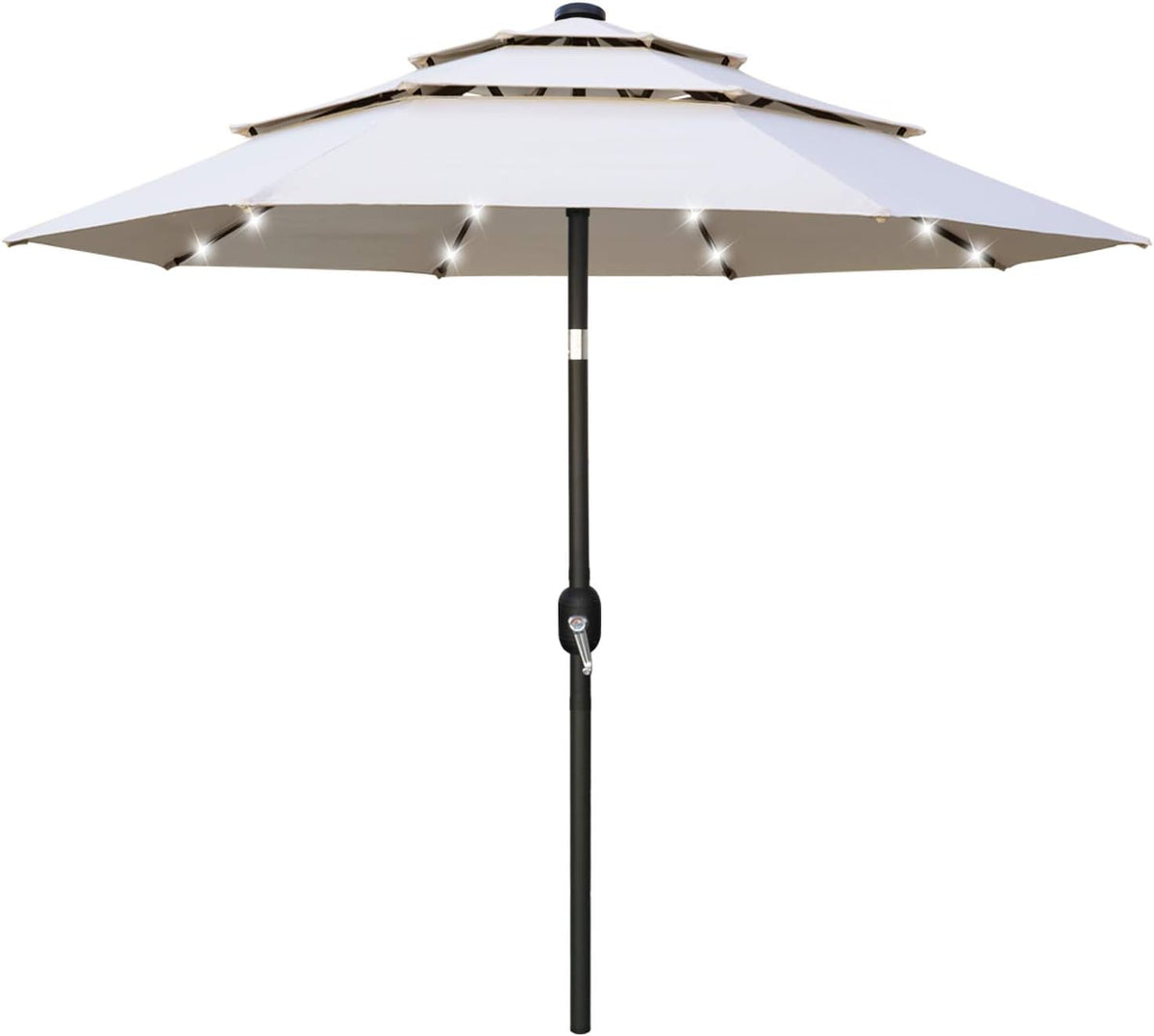 11FT Solar 3 Tiers Market Umbrella with 32 LED L5911