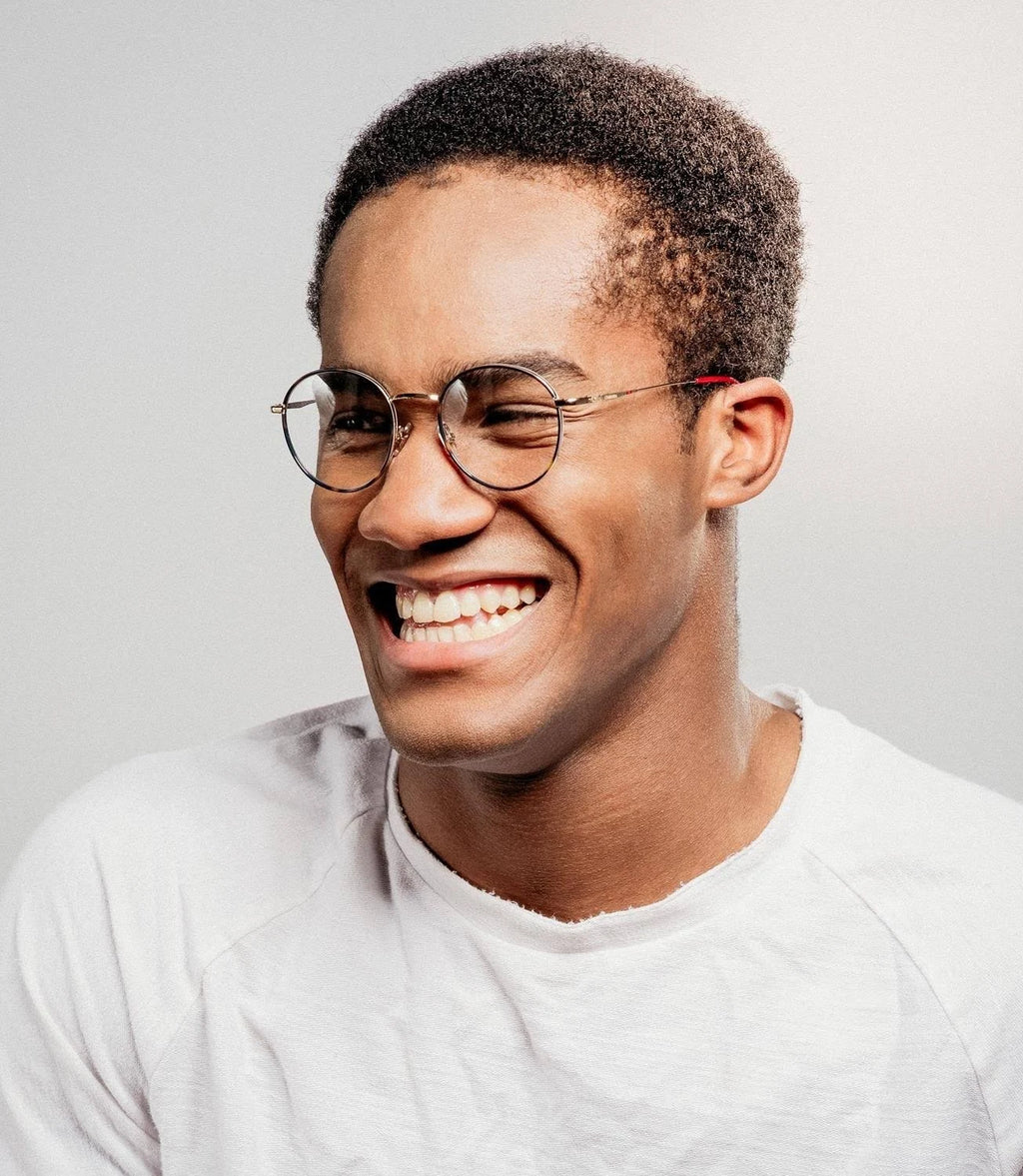 Gold Black Eyeglasses I9398