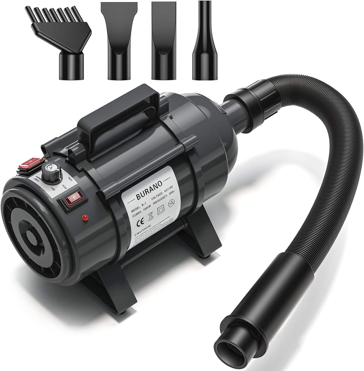 4.0HP Stepless Adjustable Speed Pet Hair Dryer with Heater Y627