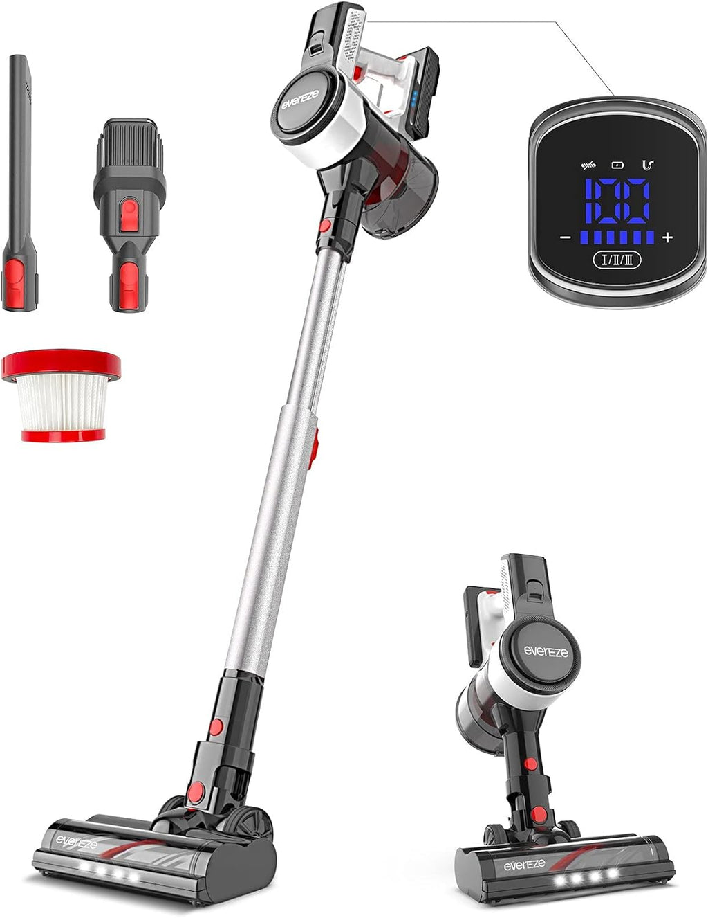 Cordless Stick Vacuum Cleaner with LED Power Brush Duo HEPA F634