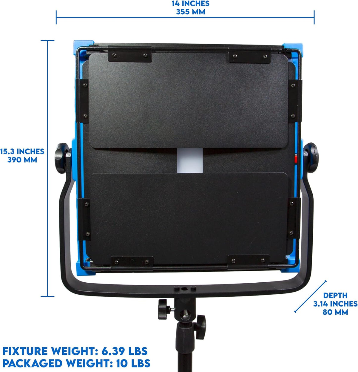 Bi-Color 2800K-6500K LED Video Light with Barn Doors and Diffusion Panel F24691