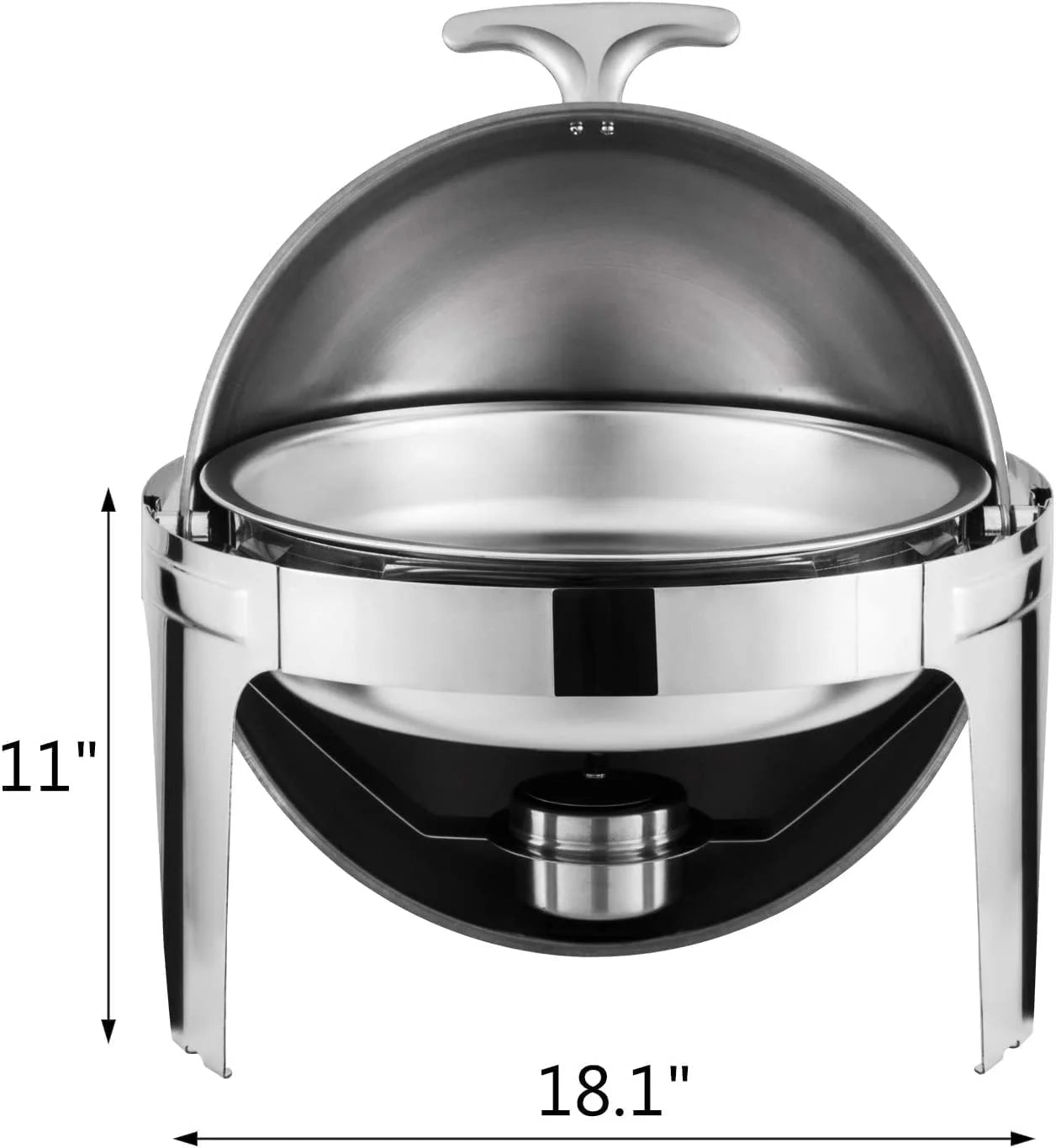 2 Packs Stainless Steel 6Qt Round Chafing Dish Buffet Warmer Set with Pans and Fuel Holders T7159