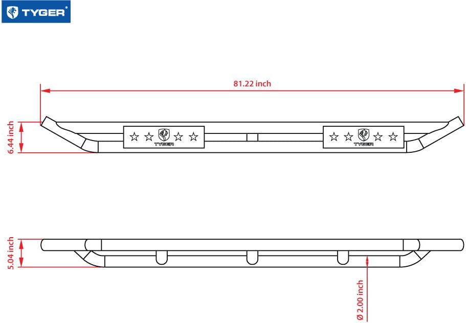 Textured Black Side Step Nerf Bars for Tacoma Double Cab X163