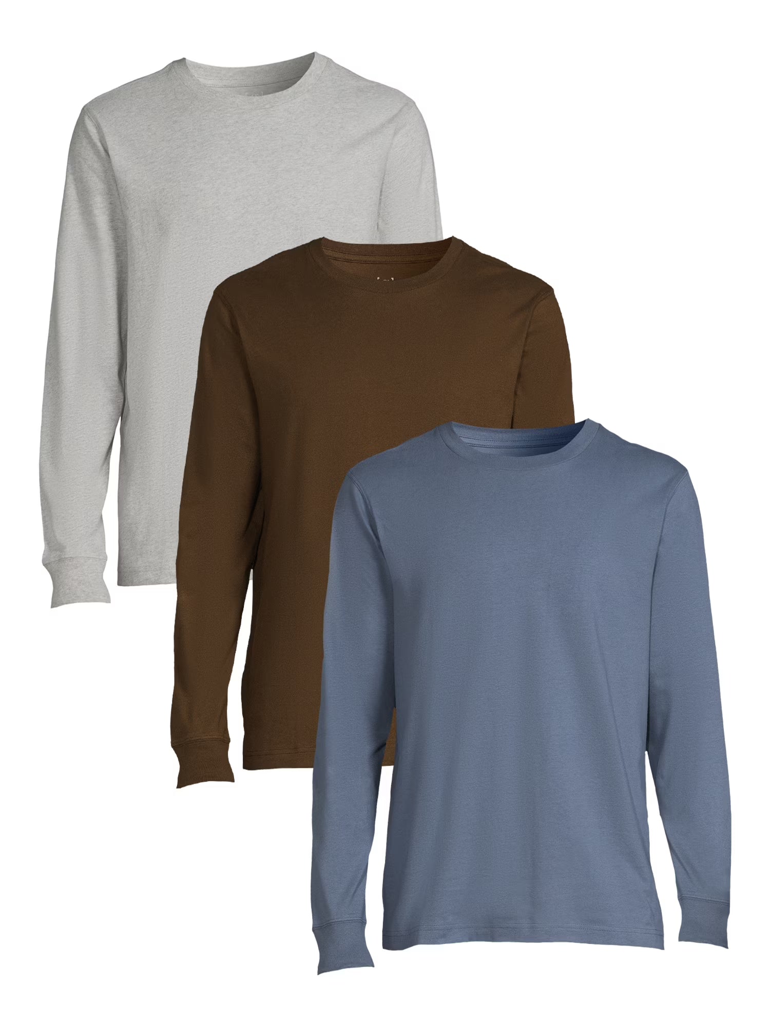 Long Sleeve Crewneck T-Shirts, 3-Pack S6296