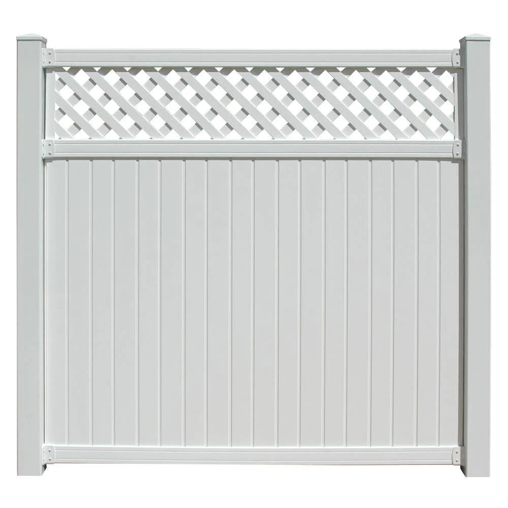 White Vinyl Lattice Top Fence Panel X790