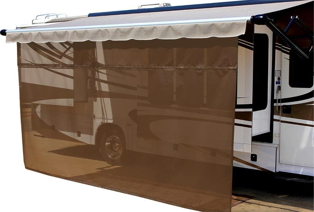 Solar Mesh Sunscreen for 12V Electric RV Awning, 10' x 6', Black Z406