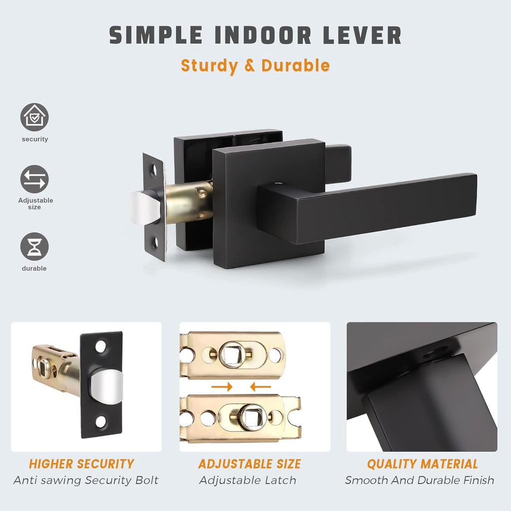 Matte Black Interior Door Leversets, 5 Pack Q842063