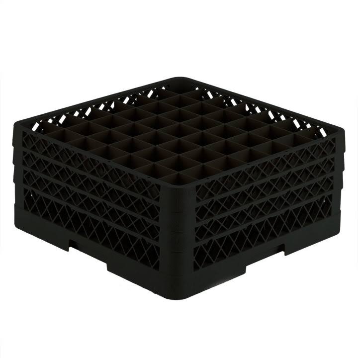 Full Size Black 49 Compartment Rack with 3 Extenders H761