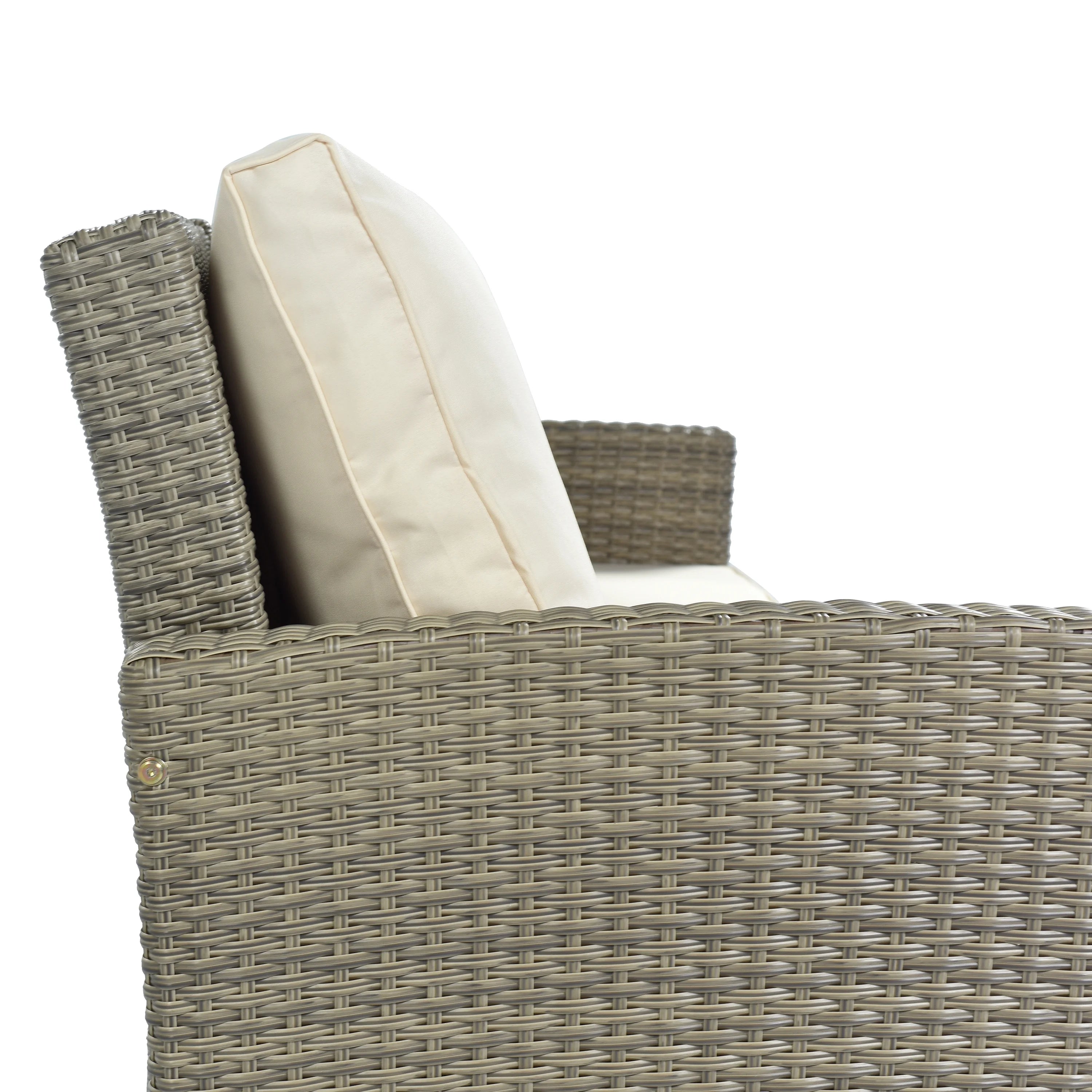 5 Piece Rattan Sectional Seating Group with Cushions and Table W449907